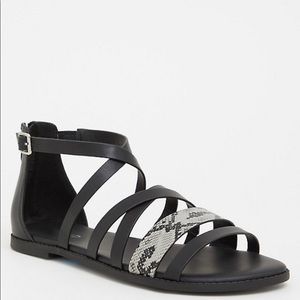 Torrid SNAKESKIN PRINT FAUX LEATHER GLADIATOR SANDAL